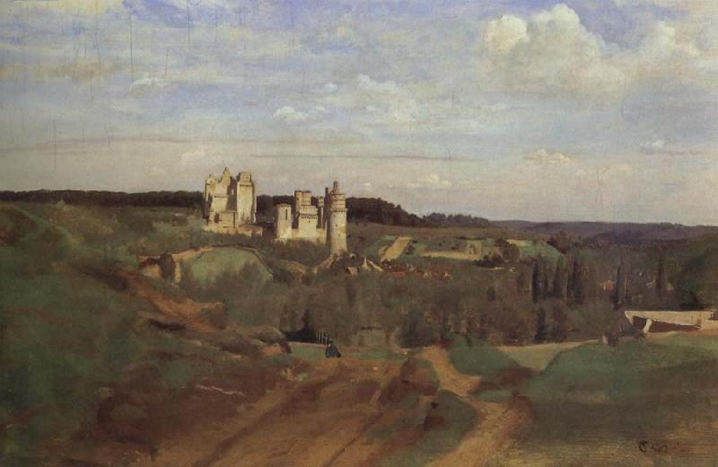 Corot Camille The castle of pierrefonds Sweden oil painting art
